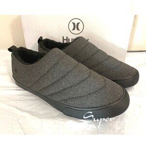 NEW Hurley Men's Arlo Puff Faux Fur Lined Slip-On Clog Shoes